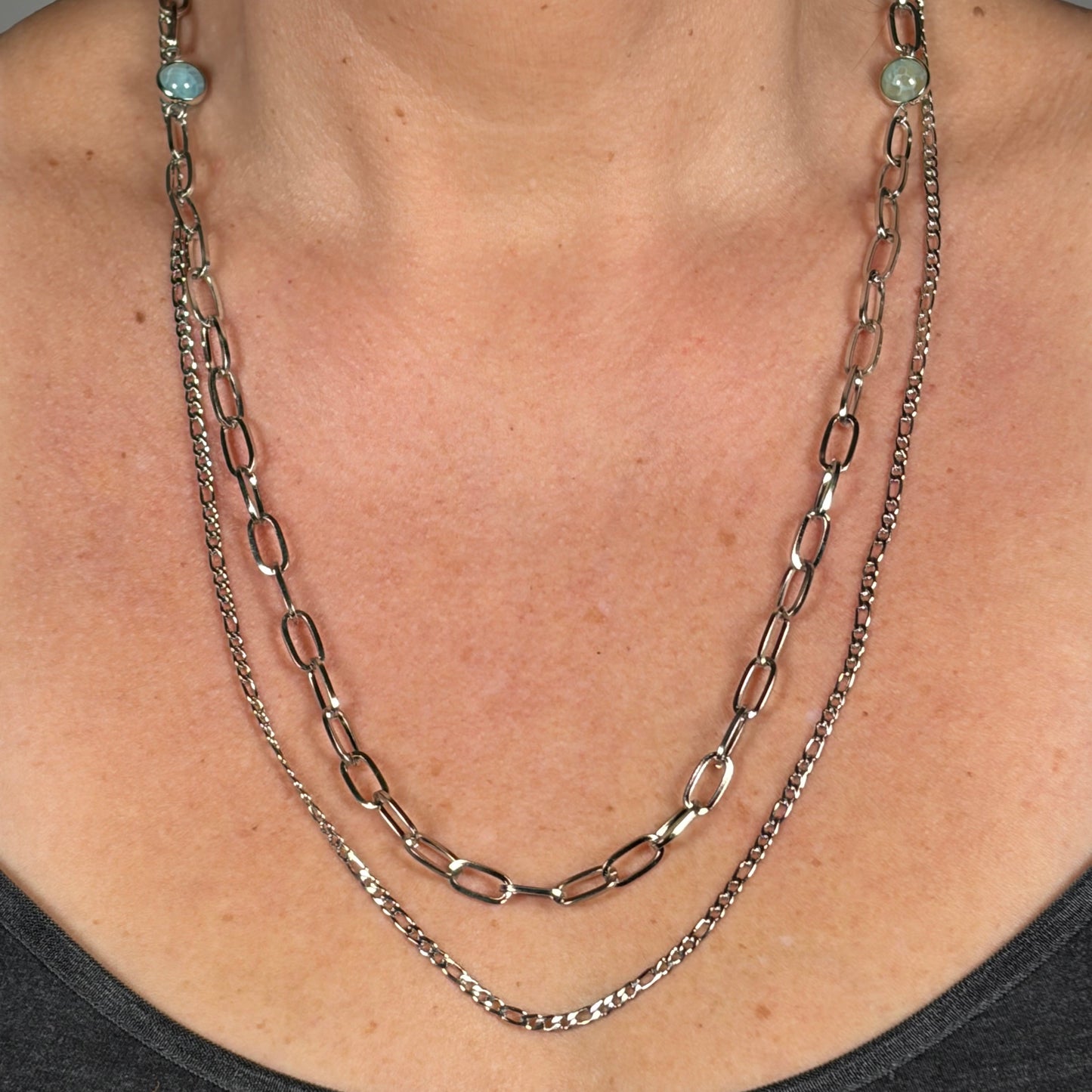 Orbit Silver Double Chain