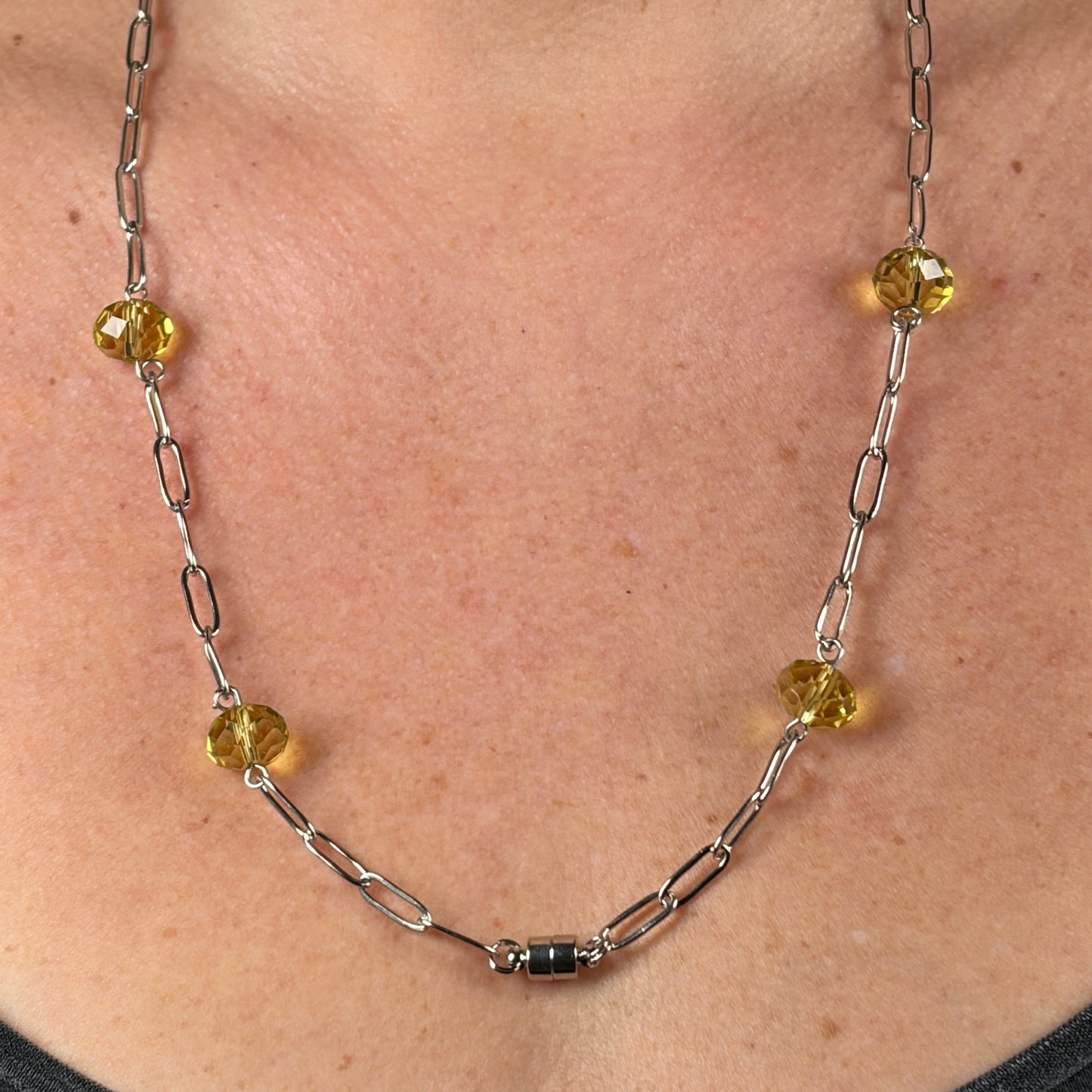 Orbit Yellow Crystal & Silver