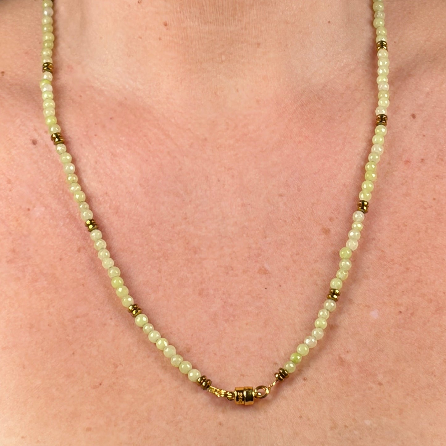 Petra Green Garnet & Gold