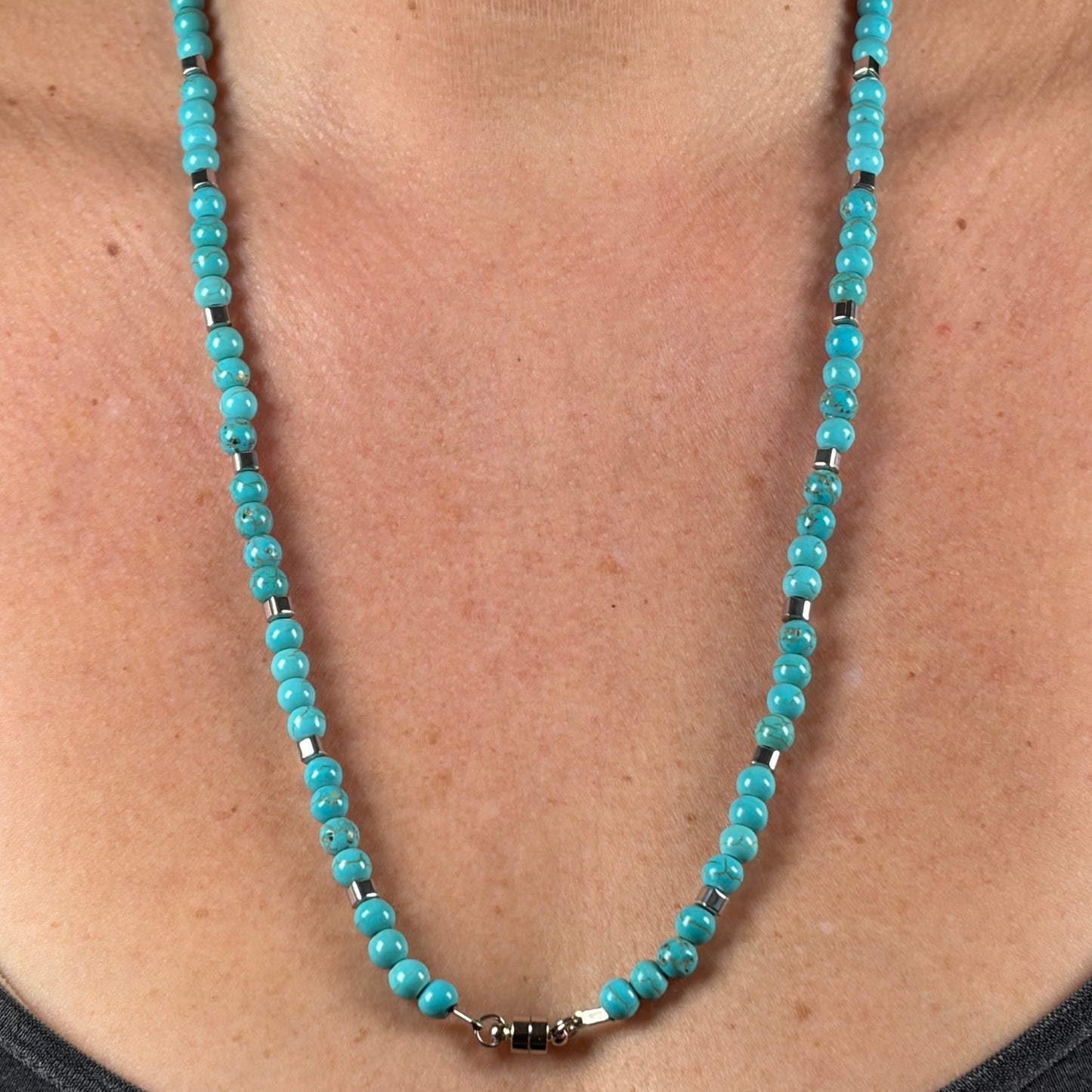 Petra Turquoise & Silver Hematite